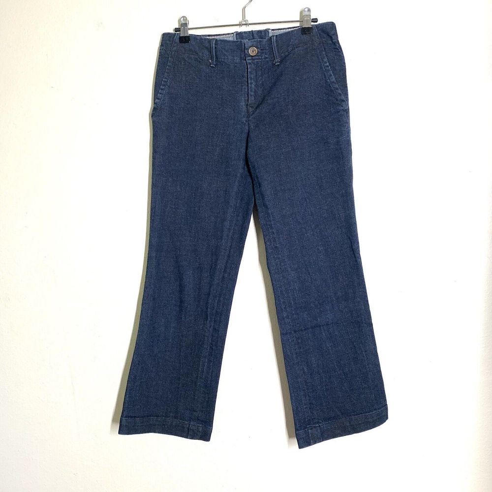 45R 45RMP Selvedge Cropped Ankle Jeans 2 S Indigo Denim Trouser Straight Leg